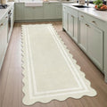 Washable Runner Rug 2.6x8 Kitchen Hallway Scalloped Rugs, Non Skid by LORWER