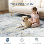9x12 Abstract Rugs for Living Room, Non-Slip Machine Washable Carpet, Bedroom - Image 4