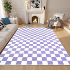 Terrug Purple and White Checkered Rug - Image 3