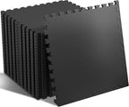 SUPERJARE 0.56'' Thick 24 Pcs 96 Sq Ft Rubber Top Exercise Equipment Mats by SUPERJARE