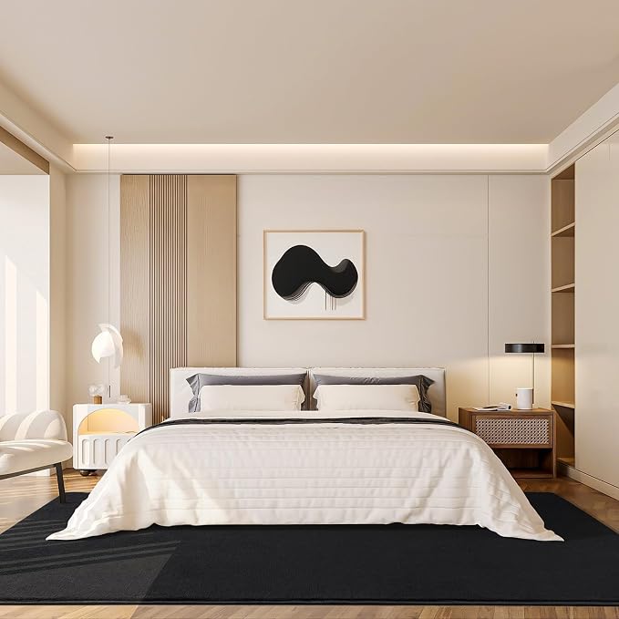 Amearea Large Modern Area Rugs for Bedroom Living Room, 5x8 Feet Black - Image 7