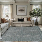 Area Rugs 5x7, Washable Rugs for Living Room, Vintage Boho Light Blue Rug for - Image 4