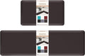 HappyTrends Kitchen Mat, 17.3"x28"+17.3"x60" Chocolate, Cushioned Comfort by HappyTrends