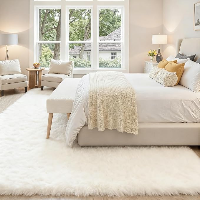 6x9 Area Rug for Living Room, Ultra Soft Fluffy Shag Rugs for Bedroom, Non-Slip - Image 3