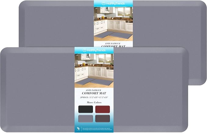 HappyTrends 2 PCS Kitchen Mat Cushioned Anti-Fatigue Floor Mat, Heavy Duty by HappyTrends