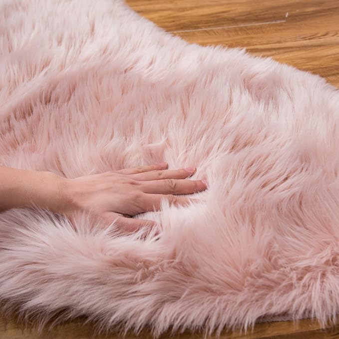 EasyJoy Ultra Soft Fluffy Shaggy Area Rug Faux Fur Rug Chair Cover Seat Pad - Image 6
