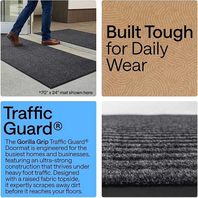 GORILLA GRIP Waterproof Traffic Guard Door Mat, 2 Pack Heavy Duty Entryway Mats - Image 3