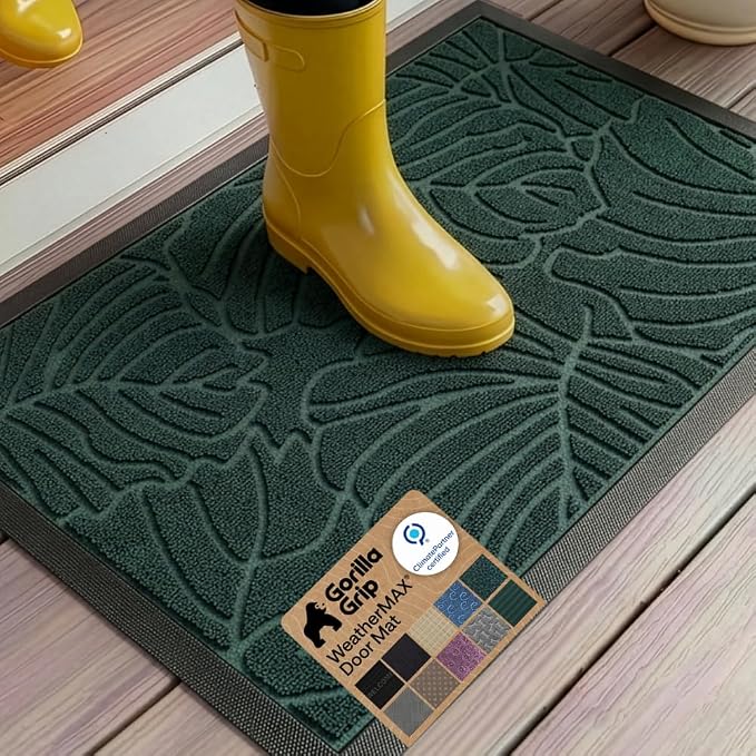 GORILLA GRIP 100% Waterproof All-Season WeatherMAX Doormat 35x23, US Designed by Unknown