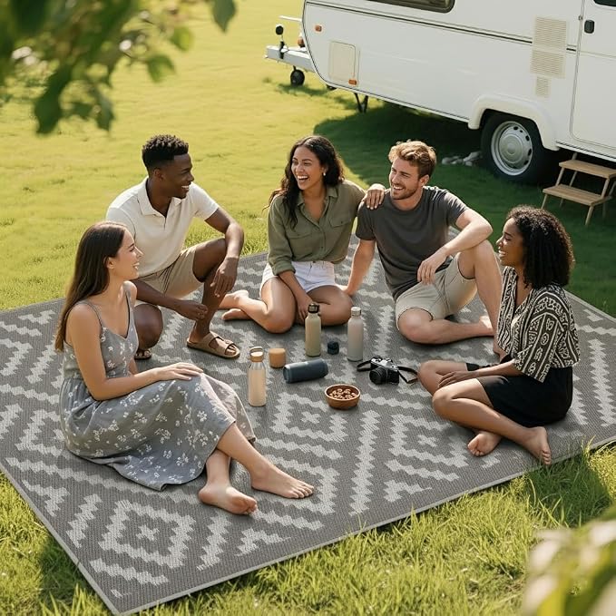 RURALITY Outdoor Rugs 5x8 Feet for Patios Clearance, Plastic Straw Waterproof - Image 7