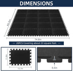 20 Pieces Sound Absorbing Interlocking Floor Mats, 15.7 x 11.8 x 0.4 inches - Image 3
