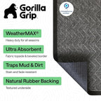GORILLA GRIP 100% Waterproof All-Season WeatherMAX Doormat, Durable Natural - Image 2