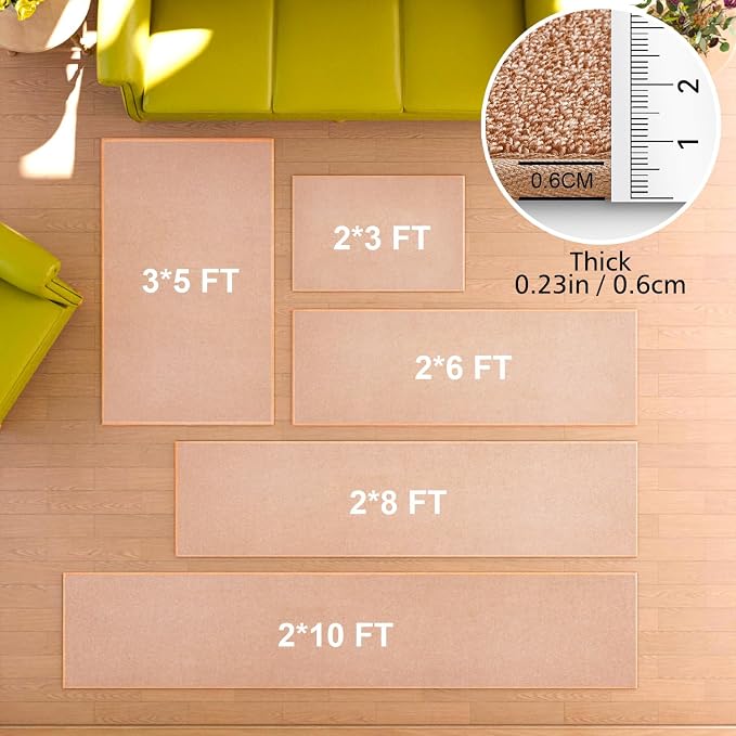 Runner Rug with Non Slip Rubber Backing, Washable Soft Floor Carpet - Image 2