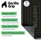 GORILLA GRIP 100% Waterproof All-Season WeatherMAX Doormat, US Designed Natural - Image 2