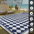 HUGEAR Outdoor Waterproof Rug 8'x10' Plastic Straw Rugs Washable Reversible - Image 3