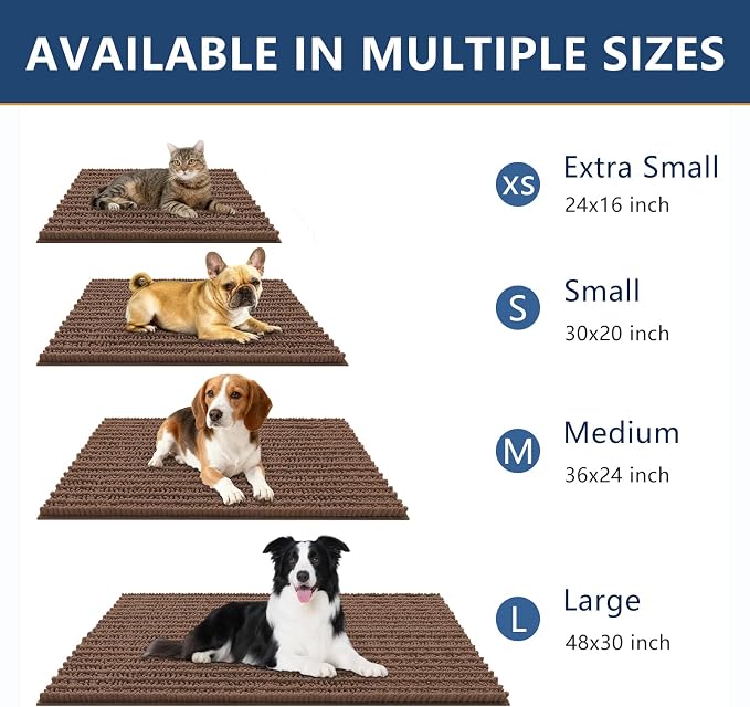 Smiry Dog Door Mat for Muddy Paws 30x20, Absorbent Dirt Trapper, Non-Slip - Image 3