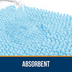 OLANLY Bathroom Runner Rugs 47x17, Soft Absorbent Chenille Bath Rugs, Rubber - Image 4