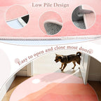 Pink Round Rugs, 4Ft Soft Nursery Rug Non Slip Washable Circle Rug, Modern - Image 4
