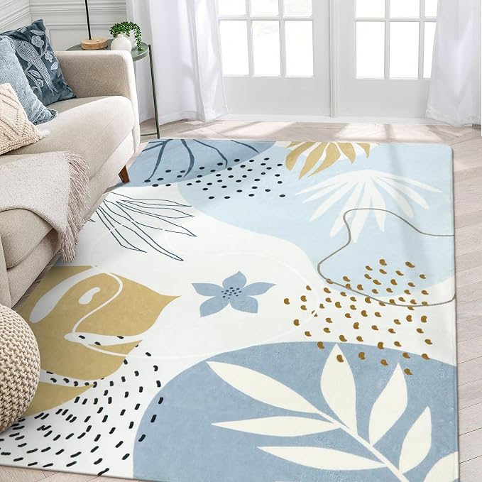 Lahome Boho Blue Living Room Carpet by Lahome