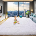 qulint 8x10 Area Rugs for Living Room, Soft Fluffy White Rug for Bedroom Shag by QULINT