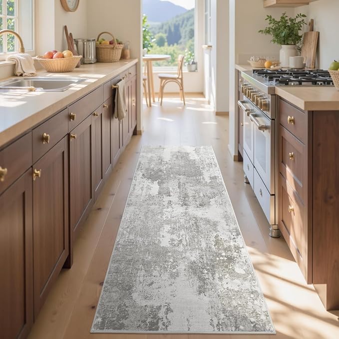 2x6 Ft Washable Runner Rug, Non-Slip Low Pile Hallway Kitchen Area Rug - Image 4