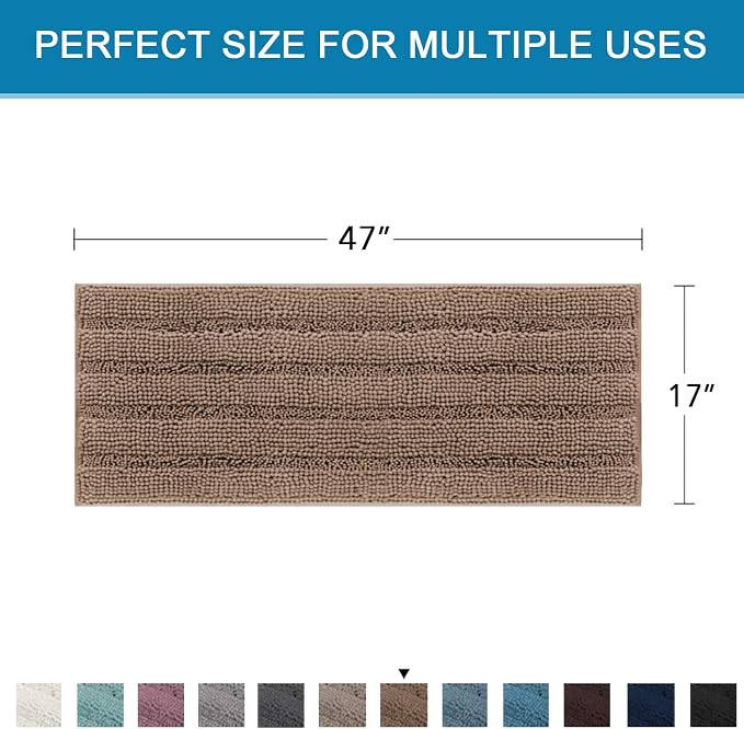 H.VERSAILTEX Bath Rugs for Bathroom Non Slip Bath Mats Extra Thick Chenille - Image 2