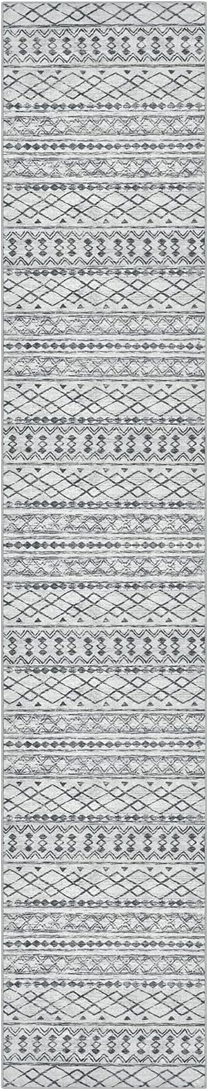 KUTA Long Hallway Runner Rug 2.6x14 Non-Slip Washable, Moroccan Vintage Beige - Image 9