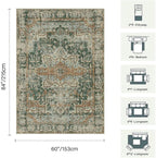 Rugxara 5x7 Area Rugs for Living Room Bedroom, Washable Rug, Non Slip & Low - Image 2