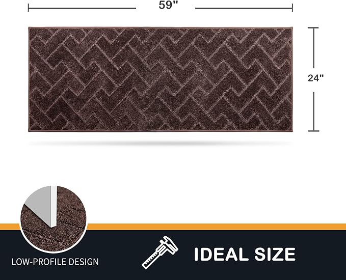 PURRUGS Dirt Trapping Door Mat 24" x 59", Non-Slip Machine Washable Entry Rug - Image 2