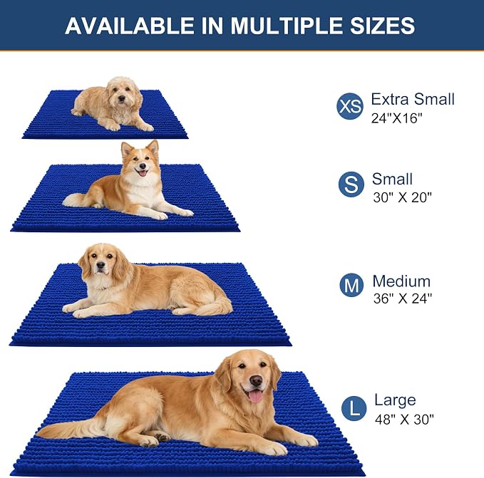 OLANLY Dog Door Mat for Muddy Paws 44x24, Ultra Absorbent Chenille Mud Doormat - Image 2