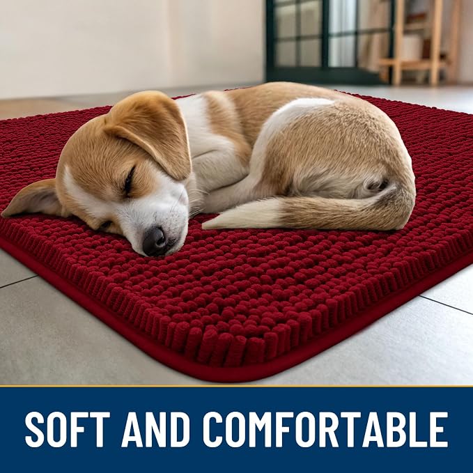 Smiry Dog Door Mat for Muddy Paws 70x35, Absorbent Dirt Trapper, Non-Slip - Image 2