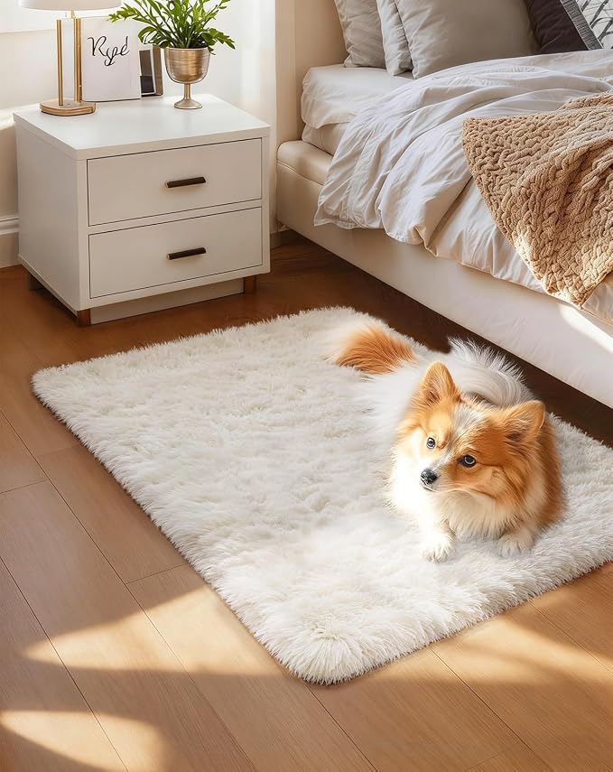 Ophanie Small Rug Washable Non Slip Throw Bedside Area Rugs, Fluffy Soft Mini by Ophanie