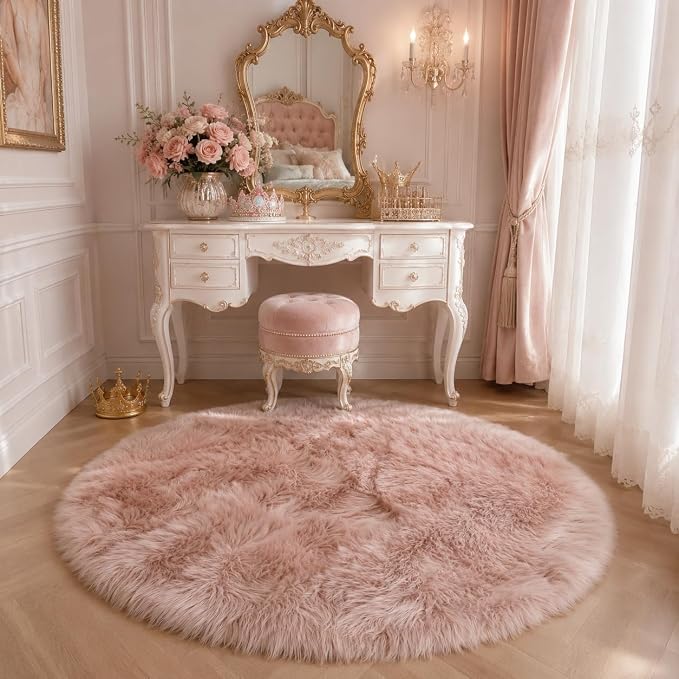 EasyJoy Faux Sheepskin Rug, Fluffy Faux Fur Rug, Ultra Soft Shag Area Rug - Image 2