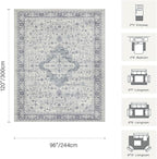 Rugxara 8x10 Washable Area Rug for Living Room, Extra Large Vintage Boho Rugs - Image 2