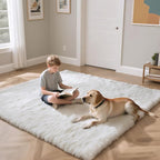 Fluffy Rug Shag Area Rug, Small Bedside Rug, Soft Fluffy Shag Entryway Throw - Image 4