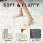 Round White Rug for Bedroom, 4 ft Circle Area Rugs for Living Room, Soft Fluffy - Image 6