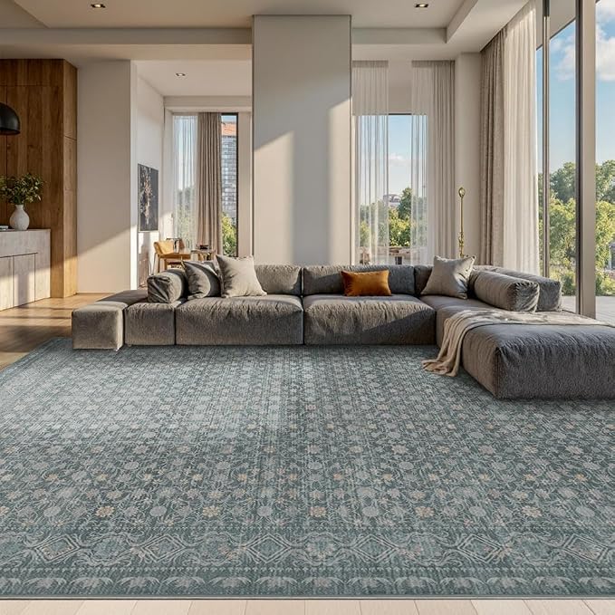 10x14 Washable Area Rug for Living Room, Extra Large Vintage Boho Rugs for - Image 3