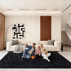 Black Rugs for Living Room, Large Fluffy 6x9 Area Rugs for Bedroom, Fuzzy Shag - Image 6