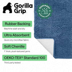 GORILLA GRIP Bath Rug Mat 44x26, Thick Soft Absorbent Chenille, Quick Dry - Image 2