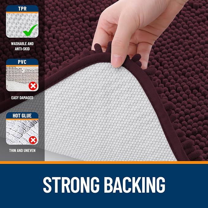 OLANLY Toilet Rugs U-Shaped 20x20, Extra Soft Absorbent Chenille Contour - Image 6