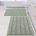 H.VERSAILTEX Bathroom Rugs Bath Mats Sets Super Absorbent Chenille Striped Bath by HVERSAILTEX