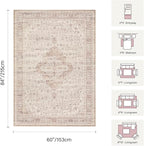 Rugxara 5x7 Soft Pink Washable Area Rug - Image 2