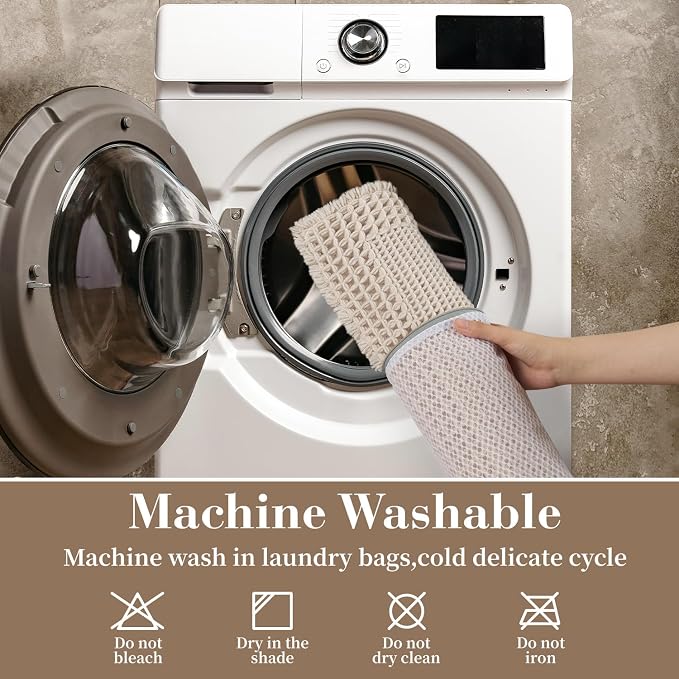 RESARE Waffle Bath Mat for Bathroom, Super Absorbent Bathroom Rugs Non Slip - Image 6