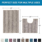 H.VERSAILTEX Bathroom Rugs Bath Rug Set 2 Piece Bathroom Contour Rug Toilet Mat - Image 2