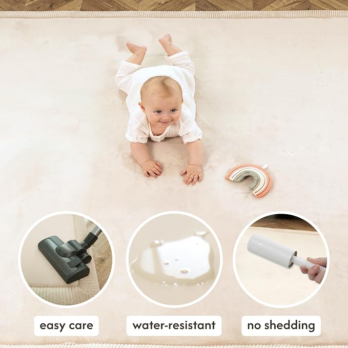 Hakuna Matte CloudSoft Mat for Floor 60" x 80" Beige | Coral Velvet - Image 5