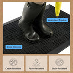 GORILLA GRIP 100% Waterproof All-Season WeatherMAX Doormat, US Designed Natural - Image 5