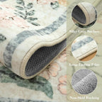 Wonnitar Washable 6x9 Area Rugs, Soft Floral Rug - Image 4