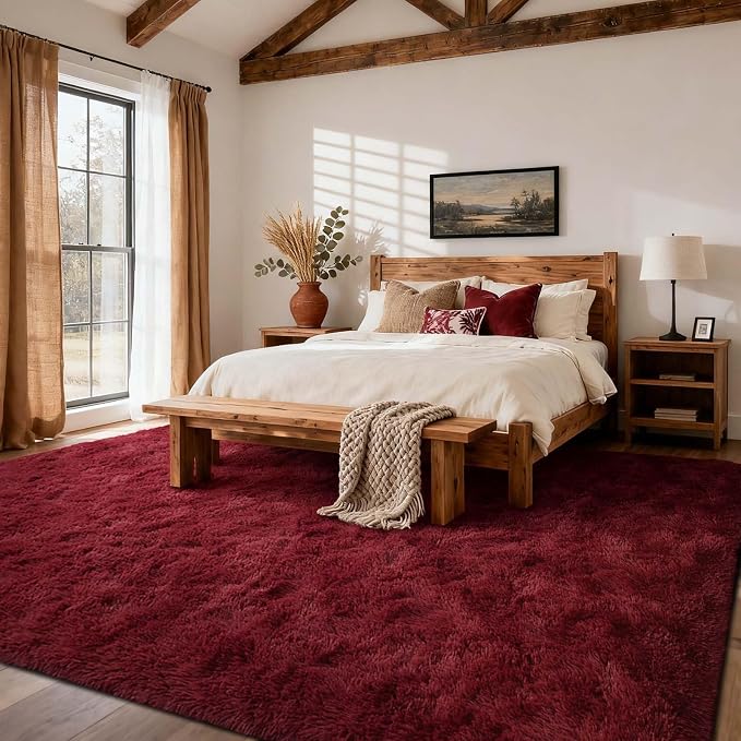 Area Rugs for Living Room, 6x9 Feet Soft Fluffy Shagg Plush Rug High Pile Large - Image 2