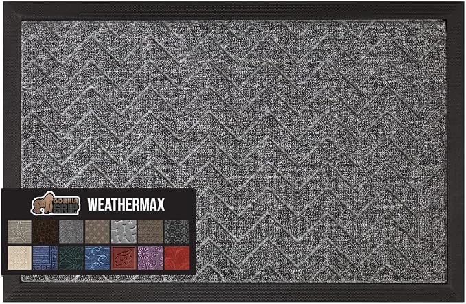 GORILLA GRIP 100% Waterproof All-Season WeatherMAX Doormat, Durable Natural by Unknown