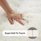 Cream White Rugs for Bedroom, 3x5 Fluffy Area Rugs for Living Room, Small Fuzzy - Image 2
