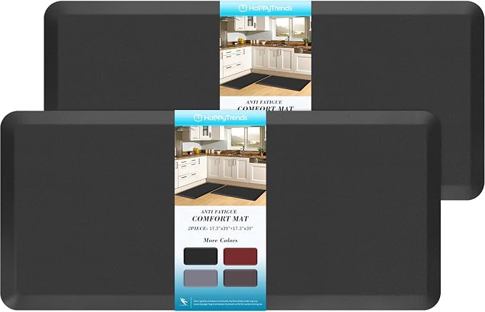 HappyTrends 2 PCS Kitchen Mat Cushioned Anti-Fatigue Floor Mat, Heavy Duty by HappyTrends